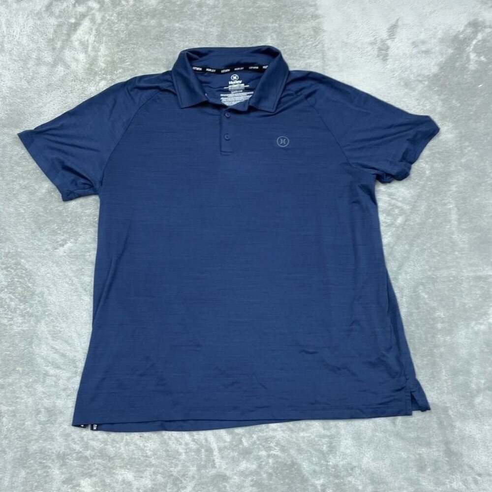 💥   Hurley Mens XL Navy Blue Polo Shirt Lightweight Stretch Blend Golf  a0681